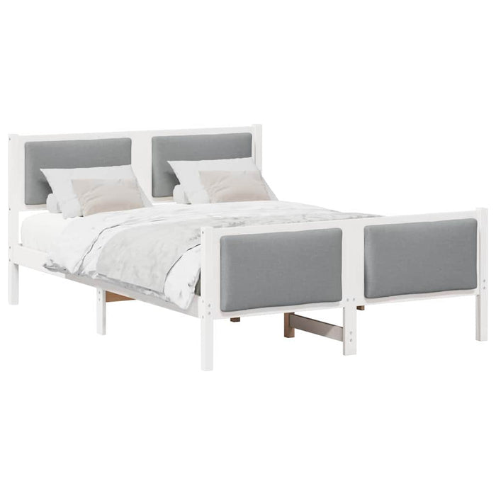 Cadru de pat cu headboard Gri deschis 140 x 190 cm țesătură - WALTI WALTI
