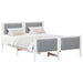 Cadru de pat cu headboard Gri deschis 140 x 190 cm țesătură - WALTI WALTI