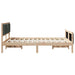Cadru de pat cu headboard Gri închis 135 x 190 cm țesătură - WALTI WALTI