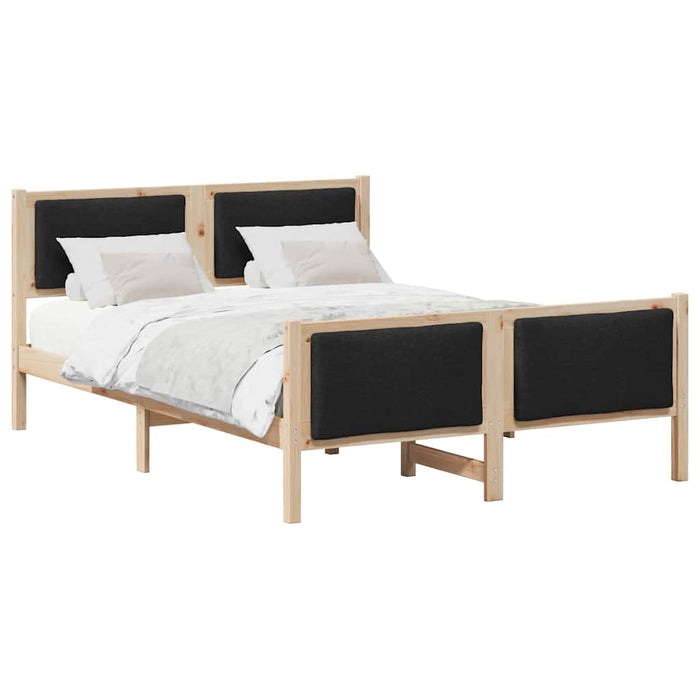 Cadru de pat cu headboard Negru 135 x 190 cm țesătură - WALTI WALTI