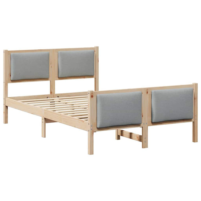 Cadru de pat cu headboard Gri deschis 120 x 190 cm țesătură - WALTI WALTI