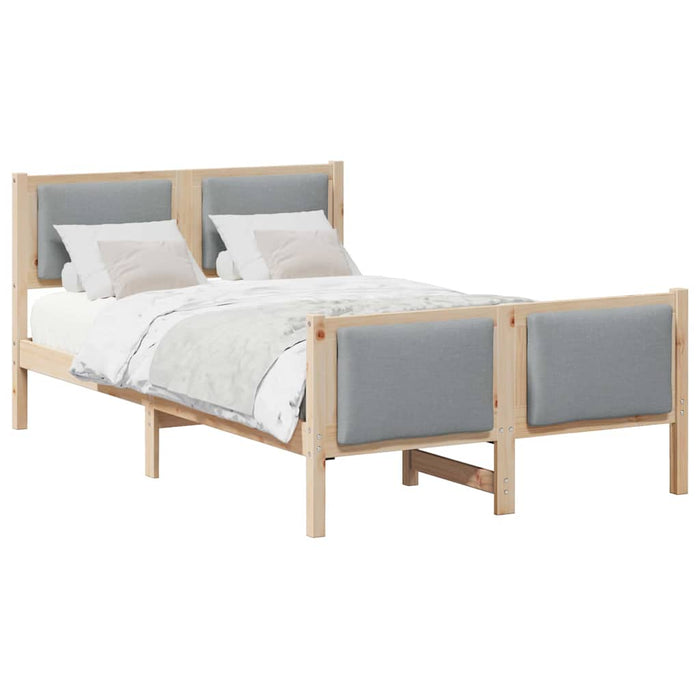 Cadru de pat cu headboard Gri deschis 120 x 190 cm țesătură - WALTI WALTI