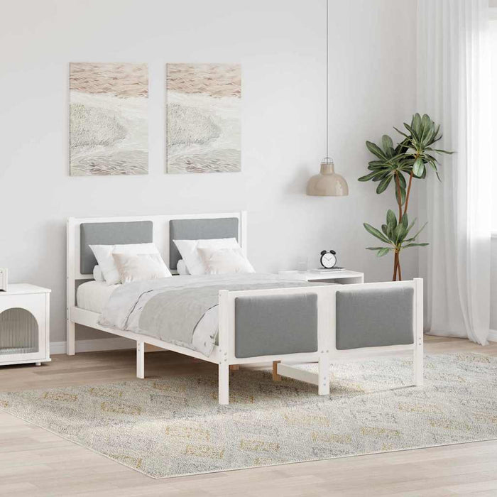 Cadru de pat cu headboard Gri deschis 120 x 190 cm țesătură - WALTI WALTI
