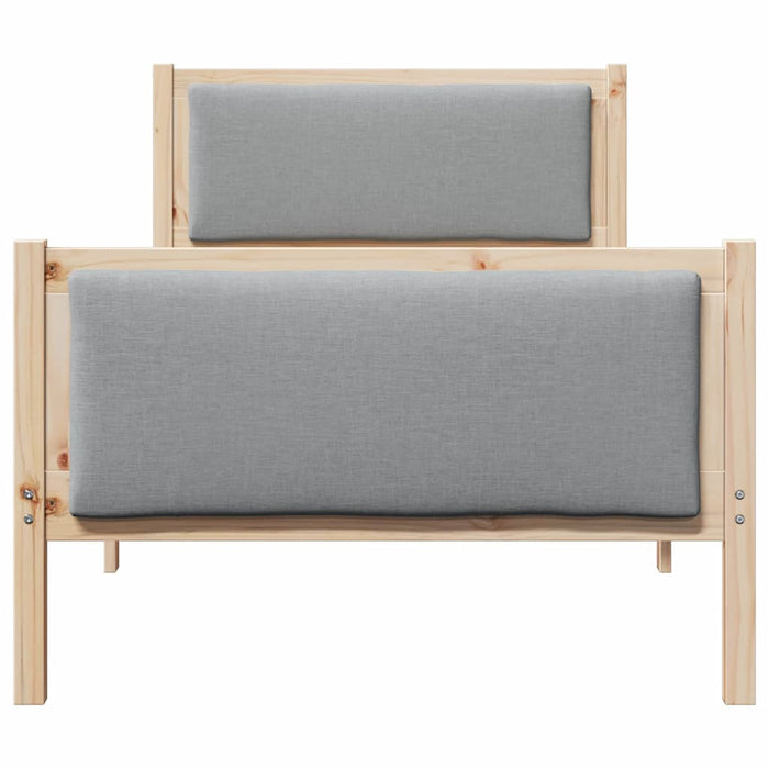 Cadru de pat cu headboard Gri deschis 100 x 200 cm țesătură - WALTI WALTI