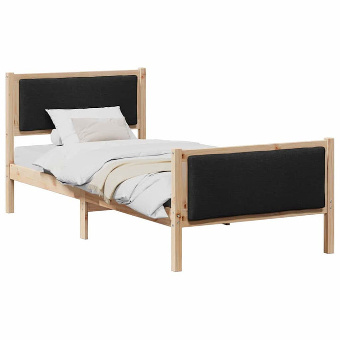 Cadru de pat cu headboard Negru 100 x 200 cm țesătură - WALTI WALTI