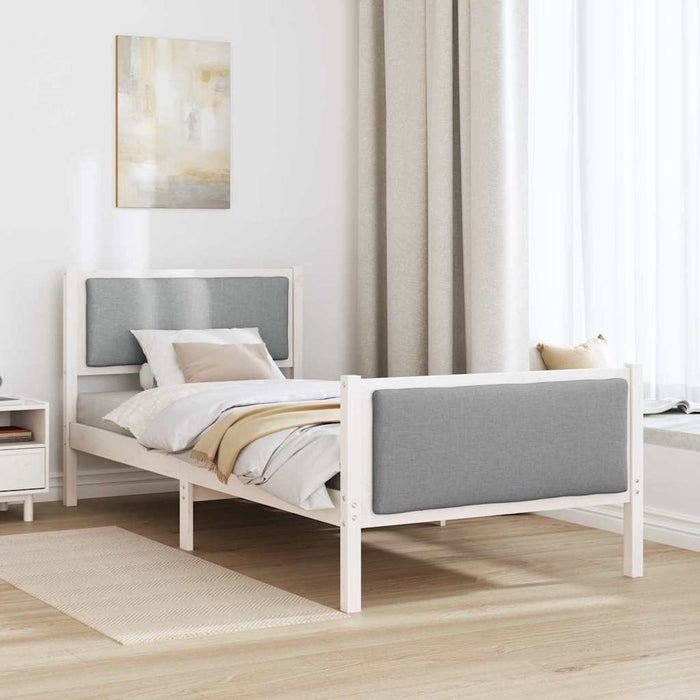 Cadru de pat cu headboard Gri deschis 100 x 200 cm țesătură - WALTI WALTI