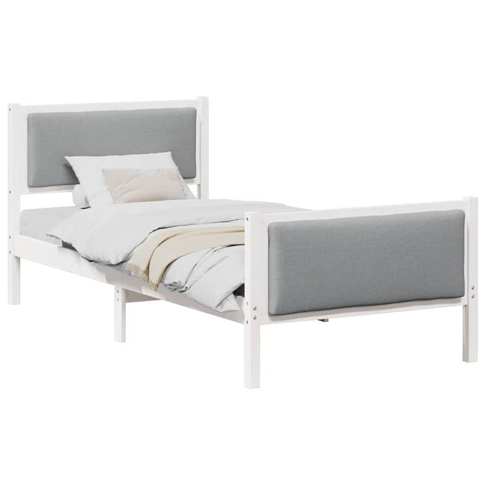 Cadru de pat cu headboard Gri deschis 100 x 200 cm țesătură - WALTI WALTI