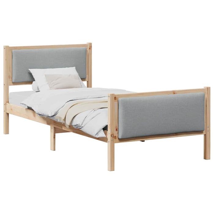 Cadru de pat cu headboard Gri deschis 90 x 200 cm țesătură - WALTI WALTI