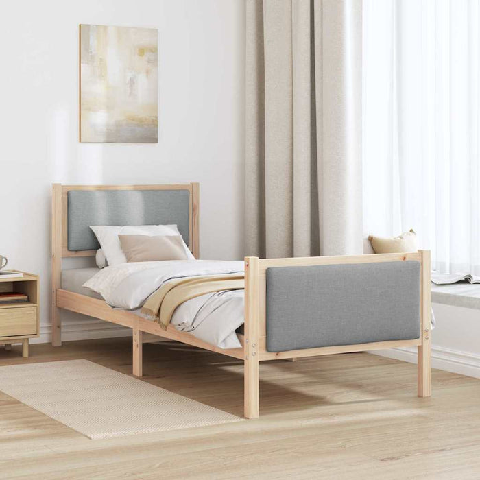 Cadru de pat cu headboard Gri deschis 80 x 200 cm țesătură - WALTI WALTI