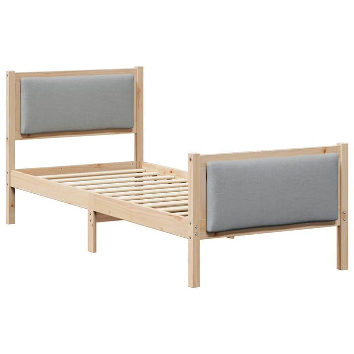 Cadru de pat cu headboard Gri deschis 80 x 200 cm țesătură - WALTI WALTI