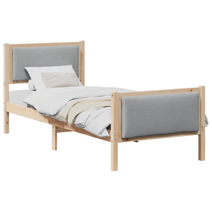 Cadru de pat cu headboard Gri deschis 80 x 200 cm țesătură - WALTI WALTI
