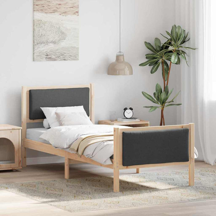 Cadru de pat cu headboard Gri închis 80 x 200 cm țesătură - WALTI WALTI