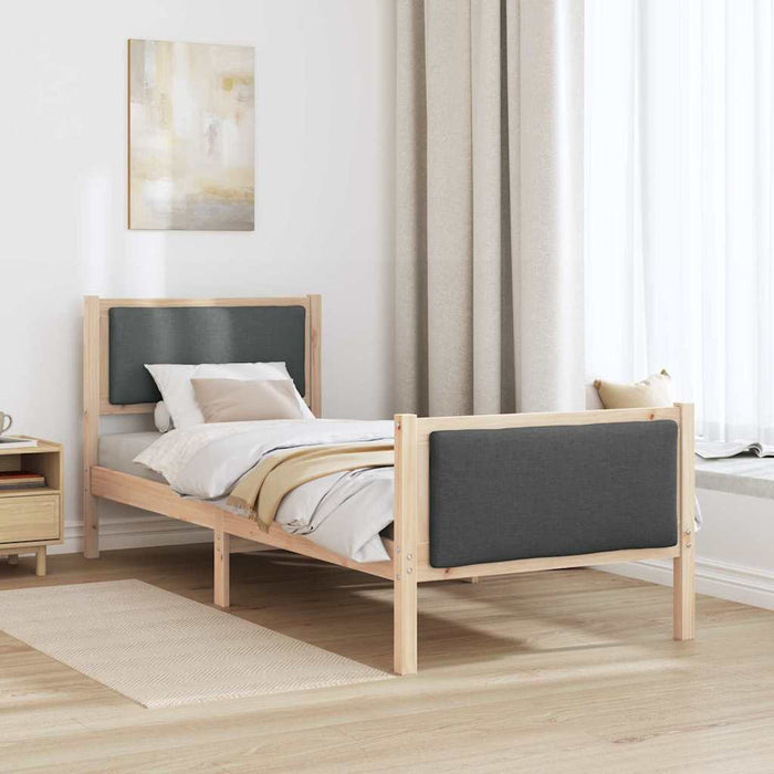 Cadru de pat cu headboard Gri închis 80 x 200 cm țesătură - WALTI WALTI