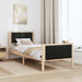 Cadru de pat cu headboard Negru 80 x 200 cm țesătură - WALTI WALTI