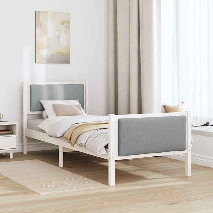 Cadru de pat cu headboard Gri deschis 80 x 200 cm țesătură - WALTI WALTI