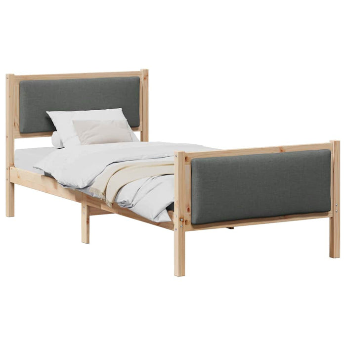 Cadru de pat cu headboard Gri închis 90 x 190 cm țesătură - WALTI WALTI