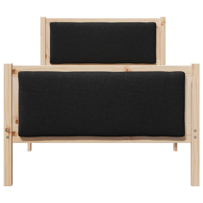 Cadru de pat cu headboard Negru 90 x 190 cm țesătură - WALTI WALTI