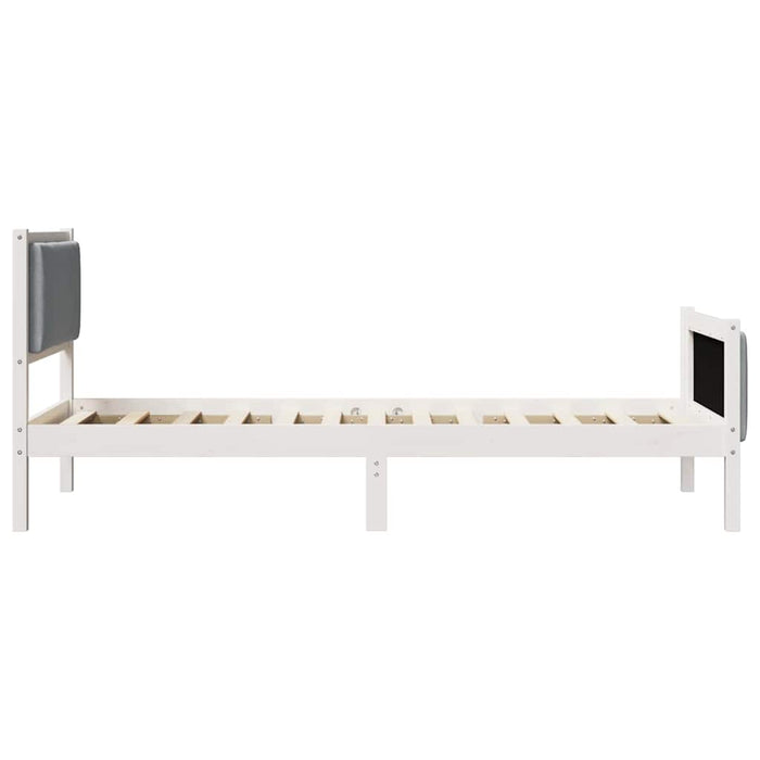 Cadru de pat cu headboard Gri deschis 90 x 190 cm țesătură - WALTI WALTI