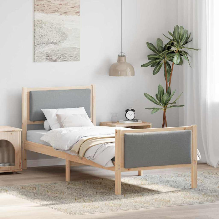 Cadru de pat cu headboard Gri deschis 75 x 190 cm țesătură - WALTI WALTI