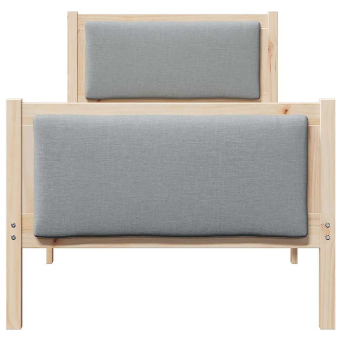 Cadru de pat cu headboard Gri deschis 75 x 190 cm țesătură - WALTI WALTI