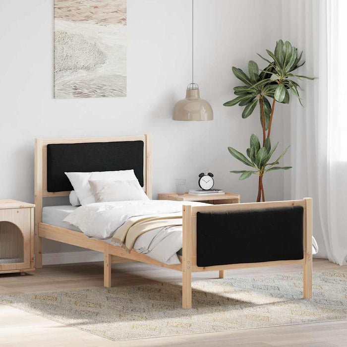 Cadru de pat cu headboard Negru 75 x 190 cm țesătură - WALTI WALTI