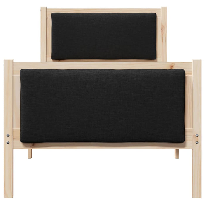 Cadru de pat cu headboard Negru 75 x 190 cm țesătură - WALTI WALTI