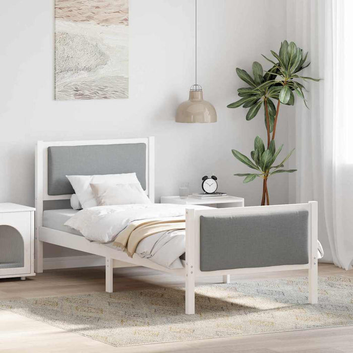Cadru de pat cu headboard Gri deschis 75 x 190 cm țesătură - WALTI WALTI