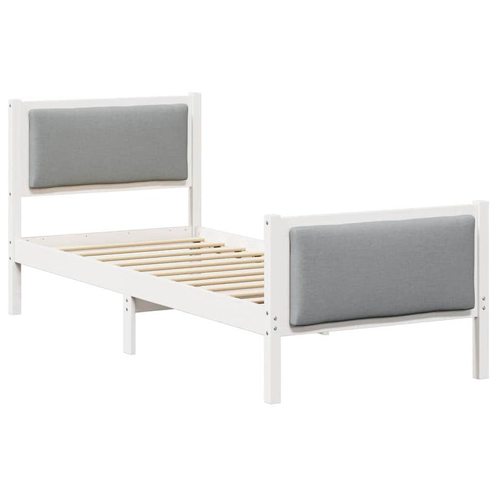 Cadru de pat cu headboard Gri deschis 75 x 190 cm țesătură - WALTI WALTI