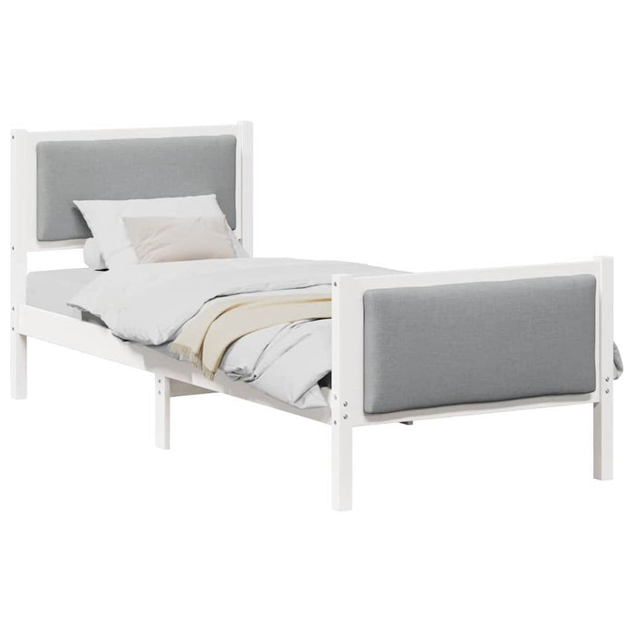 Cadru de pat cu headboard Gri deschis 75 x 190 cm țesătură - WALTI WALTI