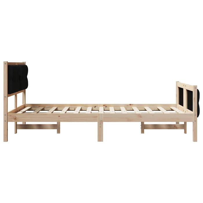 Cadru de pat cu headboard Negru 120 x 200 cm Lemn de pin masiv - WALTI WALTI