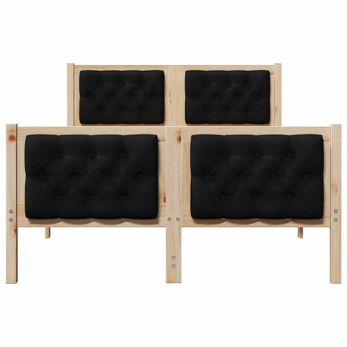 Cadru de pat cu headboard Negru 135 x 190 cm Lemn de pin masiv - WALTI WALTI