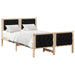 Cadru de pat cu headboard Negru 135 x 190 cm Lemn de pin masiv - WALTI WALTI