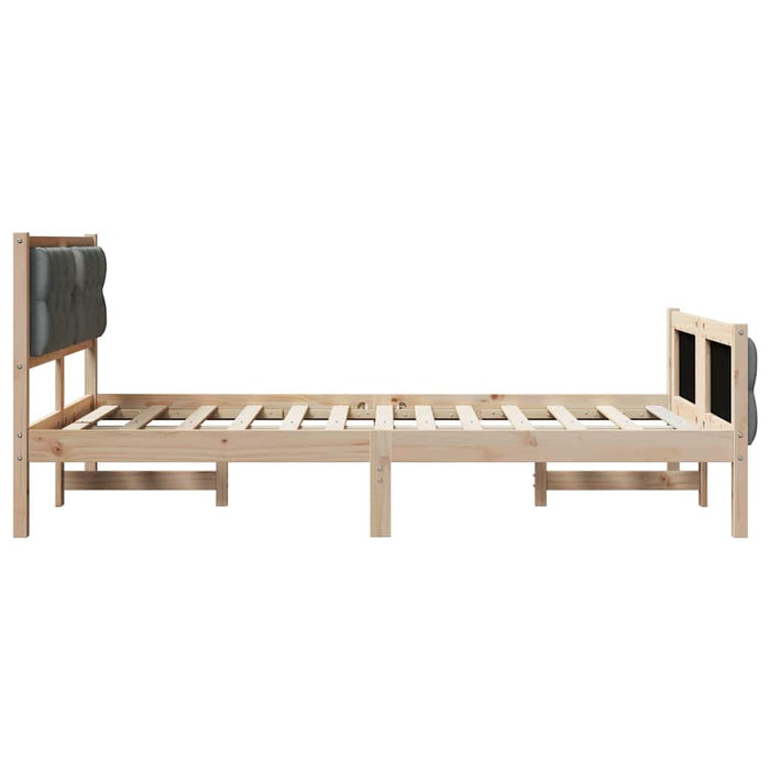 Cadru de pat Gri închis 120 x 190 cm Lemn de pin masiv - WALTI WALTI
