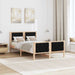 Cadru de pat cu headboard Negru 120 x 190 cm Lemn de pin masiv - WALTI WALTI