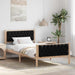 Cadru de pat cu headboard Negru 100 x 200 cm Lemn de pin masiv - WALTI WALTI