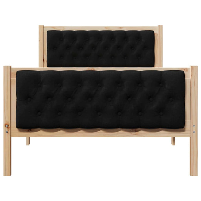 Cadru de pat cu headboard Negru 100 x 200 cm Lemn de pin masiv - WALTI WALTI
