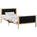 Cadru de pat cu headboard Negru 100 x 200 cm Lemn de pin masiv - WALTI WALTI
