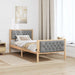 Cadru de pat Gri deschis 90 x 200 cm Lemn de pin masiv - WALTI WALTI