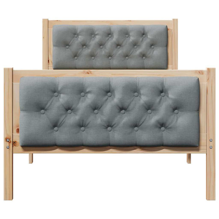 Cadru de pat Gri deschis 90 x 200 cm Lemn de pin masiv - WALTI WALTI