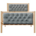 Cadru de pat Gri deschis 90 x 200 cm Lemn de pin masiv - WALTI WALTI