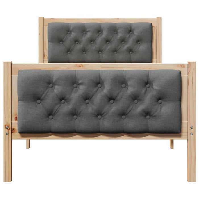 Cadru de pat Gri închis 90 x 200 cm Lemn de pin masiv - WALTI WALTI