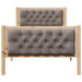Cadru de pat Gri taupe 90 x 200 cm Lemn de pin masiv - WALTI WALTI