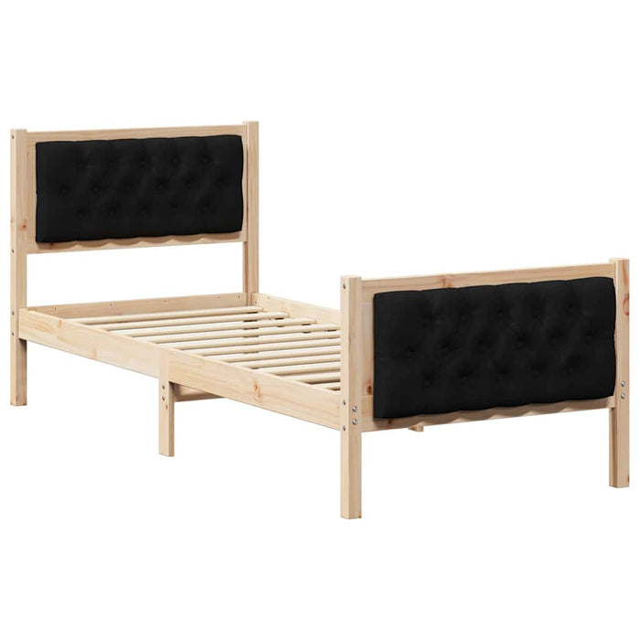 Cadru de pat cu headboard Negru 80 x 200 cm Lemn de pin masiv - WALTI WALTI