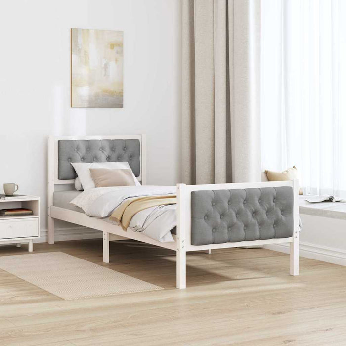 Cadru de pat Gri deschis 80 x 200 cm Lemn de pin masiv - WALTI WALTI