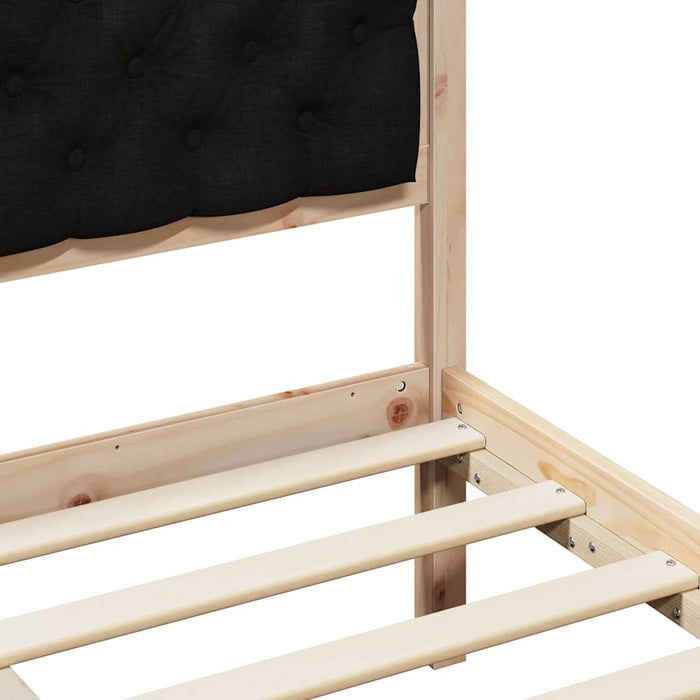 Cadru de pat cu headboard Negru 90 x 190 cm Lemn de pin masiv - WALTI WALTI