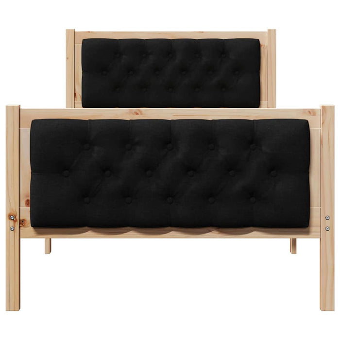 Cadru de pat cu headboard Negru 90 x 190 cm Lemn de pin masiv - WALTI WALTI