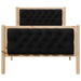 Cadru de pat cu headboard Negru 90 x 190 cm Lemn de pin masiv - WALTI WALTI