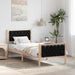 Cadru de pat cu headboard Negru 75 x 190 cm Lemn de pin masiv - WALTI WALTI
