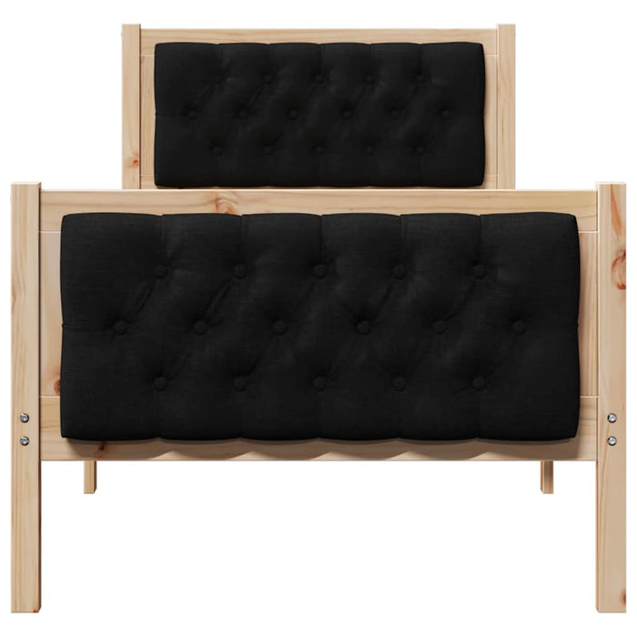 Cadru de pat cu headboard Negru 75 x 190 cm Lemn de pin masiv - WALTI WALTI