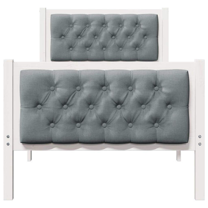 Cadru de pat Gri deschis 75 x 190 cm Lemn de pin masiv - WALTI WALTI